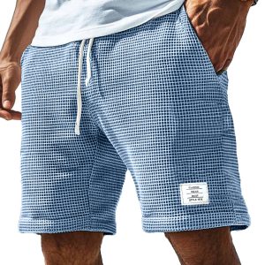 men's everyday waffle logo drawstring comfort shorts