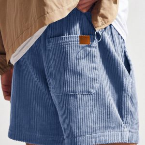 men's fashion retro sports corduroy fabric shorts