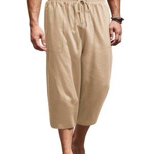 casual linen 3/4 beach yoga shorts (us only)