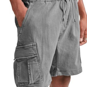 men's multi pocket utility cargo pants stylish lace up casual bermuda shorts
