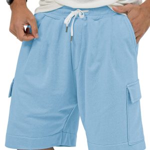 men's utility multi pocket bermuda everyday sports lace up shorts