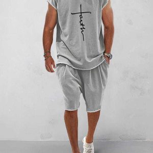 casual short sleeve sports tee set