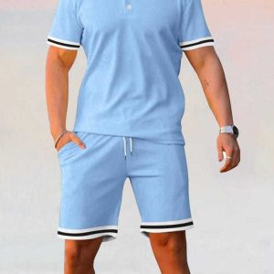 athleisure stretch polo shirt sets