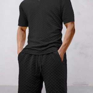 casual jacquard textured matching set